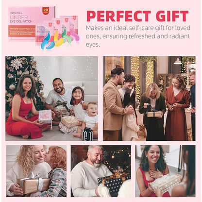 BIODREL- Under Eye Patches (20 Pairs) for Dark Circles, Puffy Eyes, Wrinkles, Eye Bags Treatment - Collagen Mask for Men & Women with Retinol, Vitamin C - Cooling Eye Gel Pads - Puffiness Care Masks