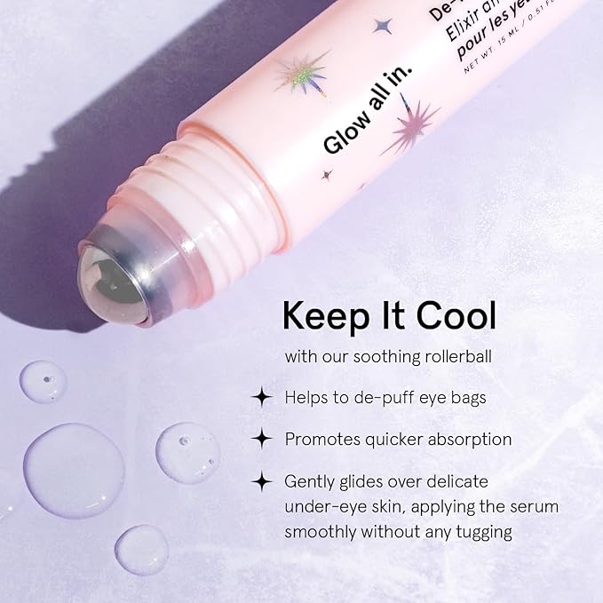 grace & stella Under Eye Brightener Roller - Travel Essentials - Retinol & Caffeine Eye Serum for Puffiness, Dark Circles, Wrinkles - Hydrating & Smoothing - Vegan Skincare (15ml / 0.51 fl oz)