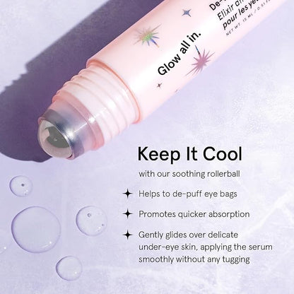 grace & stella Under Eye Brightener Roller - Travel Essentials - Retinol & Caffeine Eye Serum for Puffiness, Dark Circles, Wrinkles - Hydrating & Smoothing - Vegan Skincare (15ml / 0.51 fl oz)