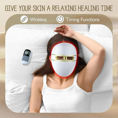 Red Light Therapy for Face, Red & Blue Light Therapy Mask- Skin Rejuvenation, Wrinkle Reduction and Acne Treatment, LED Face Mask for Home Use, Ideal Skincare Device for Women & Men