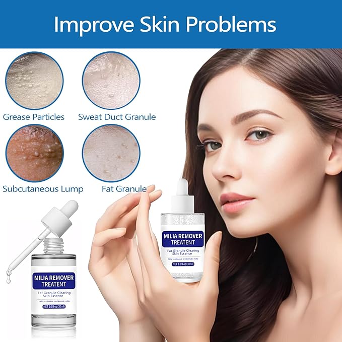 Milia Remover Treatment Serum, Milia Remover for Eyes & Face，Deep Clear to Get Glow Skin 0.85 oz