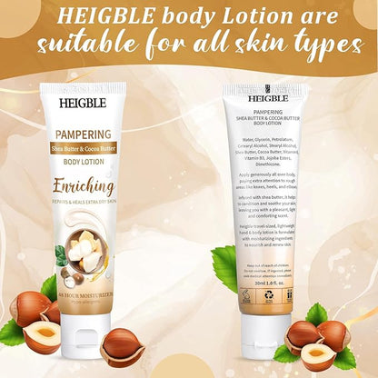 100 Pack Travel Size Body Lotion Shea Butter Cocoa Butter Body Cream 1 oz Dry Skin Moisturizer with Flip Cap for Extra Dry Skin, Inns, Hotels Resorts, Airlines, Offices, Gyms and More