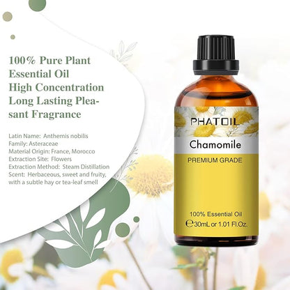 1.01FL.OZ Chamomile Essential Oil, Pure Aromatherapy Essential Oils for Diffuser, Humidifier, Scented Oils for Soap, Candle, Bath Bombs Making(30ML)