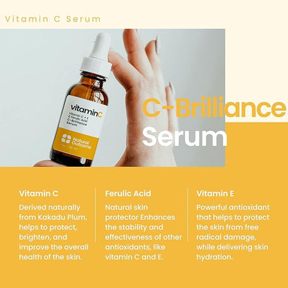 Vitamin C Serum with Vitamin E & Ferulic Acid | Anti-Aging Radiance Restoring Facial Serum | Powerful Antioxidant Lift Fine lines, Wrinkles, & Sunspots | Firms & Hydrates Skin | 1 Oz