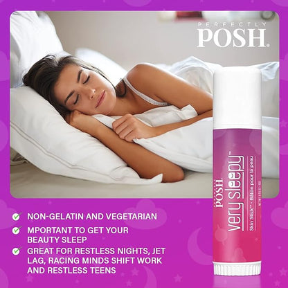 Perfectly Posh - VERY SLEEPY Lavender & Shea Butter Skin Stick - Soothing and Hydrating Balm for Dry Skin - Rejuvenating Lavender Scent - 0.55oz
