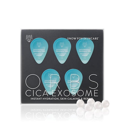 Snow Fox Skincare - Freeze-Dried Exosome Orbs | Bio-Fermented Hyaluronic Exosomes | Facial Serum | Luxury Skincare Treatment for Face, All Skin Types | CICA Exosome Treatment Orb - 5 Capsule