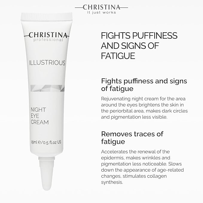 '-CHRISTINA- Illustrious Night Eye Cream with Retinol and Vitamin C | Under Eye Cream Revitalizes, Brightens, Nourishes the Skin | Night Cream for All Skin Types 15ml
