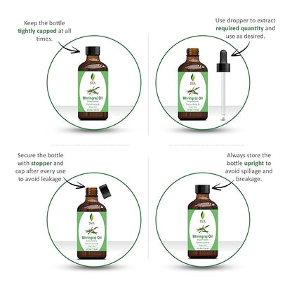 SVA Bhringraj Premium Carrier Oil 4oz (118ml) With Dropper for Hair Oiling, Scalp Massage & Skin Care