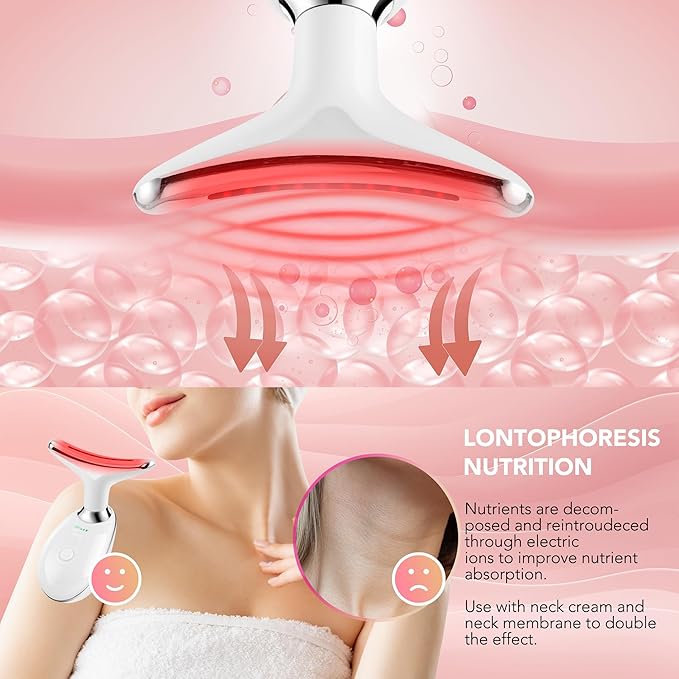 Red-Light-Therapy-for-Face, Facial Massager Wand with 7 Color - Birthday, Christmas, Mothers Day, Valentines Day, Self Care Gifts for Her Women Mom Best Friend Wife Teacher (White)