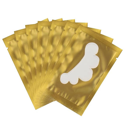 100 Pair Set Eye Gel Pads For Eyelash Extensions Lint Free Patches Beauty Tools (Gold)