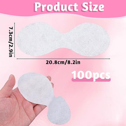 100 Sheets Disposable Eye Mask, Disposable Non Woven Eye Care Cotton Eyemask DIY for Skincare Spa Wrap Moisture Retention Cosmetic Facial Paper Toner, Serum, Or Lotion