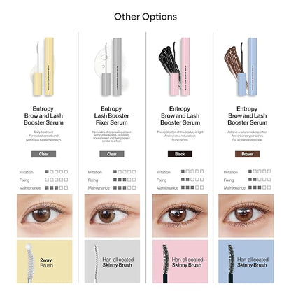 ENTROPY MAKEUP Brow & Lash Enhance Boost Serum - Eyelash Growth Serum for Fuller Lashes & Brows, Biotin & Madecassoside Nourishment, Visible Results in 14 Days, Vegan & Cruelty-Free, #Clear, 0.63 Oz