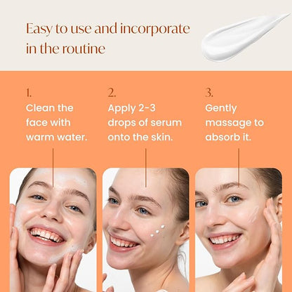 PLANTIFIQUE Korean Vitamin C Face Massage Serum and Gold Under Eye Patches for Puffy Eyes and Dark Circles 5 Pairs