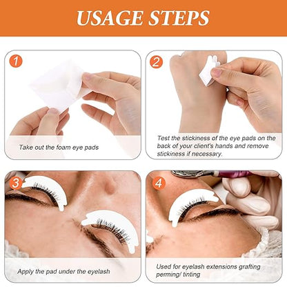 100 PCS Under Eye Pads for Lash Extensions, Foam Eye Pads Lash Extensions Sticky Lash Pads Lint Free Lash Lift Pads Eyelash Pads Professional Eye Makeup Pads for Eyelash Extensions Beauty Supplies