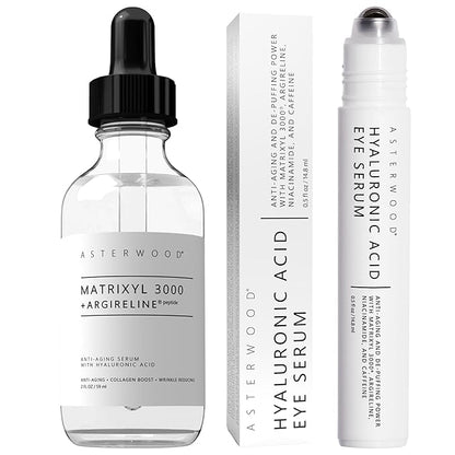 Asterwood Matrixyl 3000 with Argireline Serum 2 oz + Hyaluronic Acid Eye Serum
