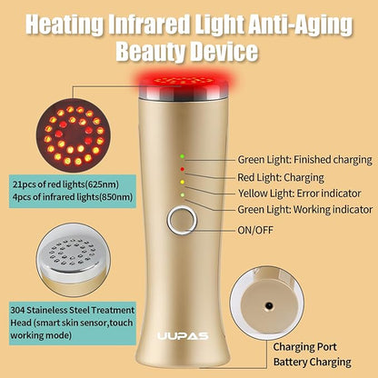 Red Light Therapy for Face - FDA Cleared - UUPAS LED Light Therapy Facial Massager for Face - Skin Tightening Machine for Anti Aging,Wrinkle Removal,Face Lift