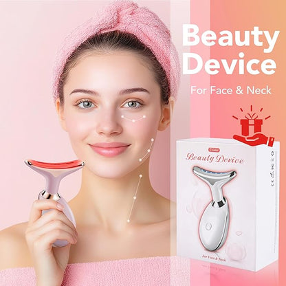 Red-Light-Therapy-for-Face, Facial Massager Wand with 7 Color - Birthday, Christmas, Mothers Day, Valentines Day, Self Care Gifts for Her Women Mom Best Friend Wife Teacher (Rose Gold)