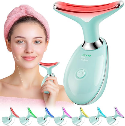 Red-Light-Therapy-for-Face, Facial Massager Wand with 7 Color - Birthday, Christmas, Mothers Day, Valentines Day, Self Care Gifts for Her Women Mom Best Friend Wife Teacher (Emerald Green)