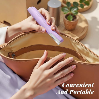 Sonic Dermaplaning Tool for Women, Rechargeable Face Dermaplane Razor Sonic Edge Technology for Facial Hair, Exfoliating and Peach Fuzz, 10 Refill Blades Purple