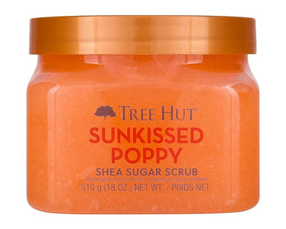 Tree Hut Sunkissed Poppy Shea Sugar Scrub | Exfoliating Body Scrub Removes Dead, Dry Skin for a Soft & Hydrated Feel | Nourishing Essential Body Care | 18 fl oz.