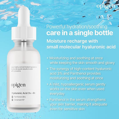 Hyaluronic Acid 3% + B5 Serum for Face with Panthenol, Ceramide, Intense Hydration, facial moisturizer, Visibly Plumped Skin 1oz Korean Skin Care