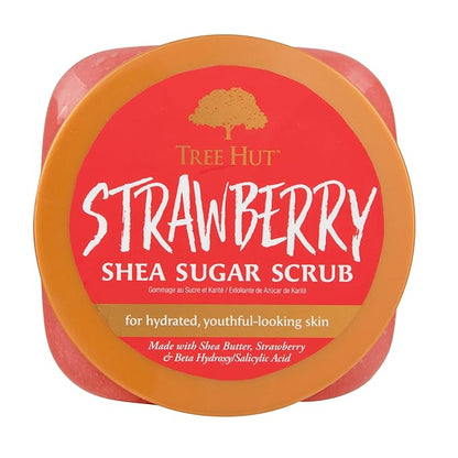 Tree Hut Strawberry Shea Sugar Scrub | Exfoliating Body Scrub Removes Dead, Dry Skin for a Soft & Hydrated Feel | Nourishing Essential Body Care | 18 fl oz.