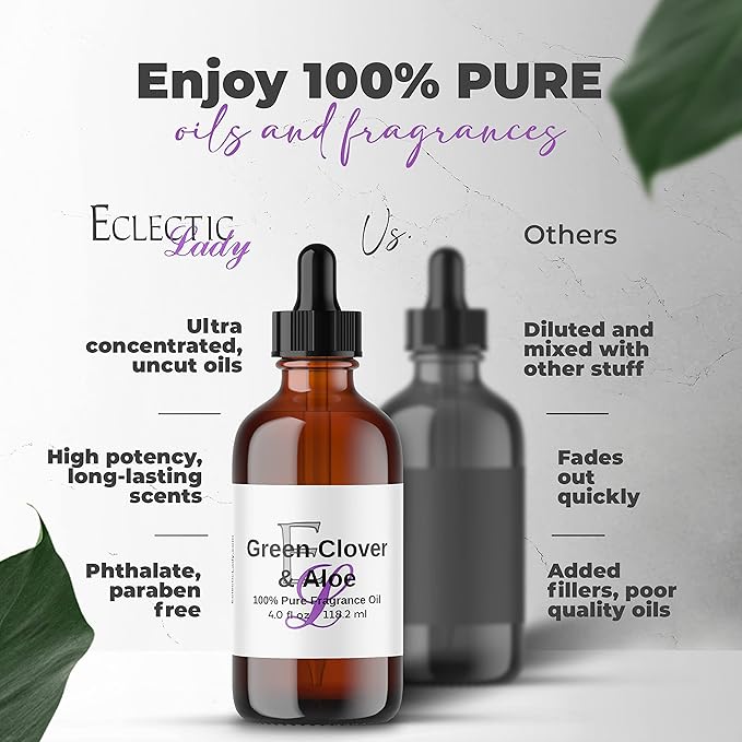 All Natural Lemongrass Massage Oil - Eclectic Lady 4 oz. 100% Natural Ingredients with Sweet Almond & Jojoba Oil, Relaxing Scent for Men & Women