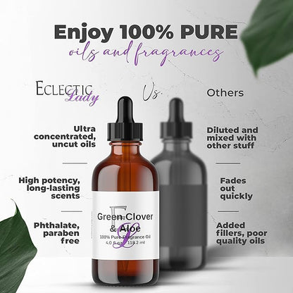 All Natural Lemongrass Massage Oil - Eclectic Lady 4 oz. 100% Natural Ingredients with Sweet Almond & Jojoba Oil, Relaxing Scent for Men & Women