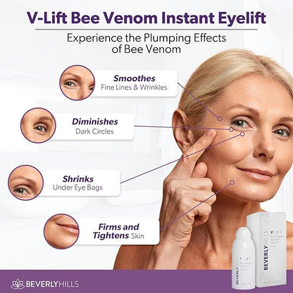 Beverly Hills V-lift Instant Eye Lift & Mens Instant Facelift Bundle with Discount - Eye Serum Treatment for Dark Circles, Wrinkles & Under Eye Bags for Women & Men, 30mL (120 Days Supply Each)