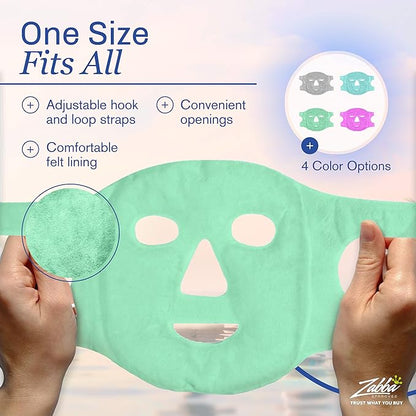 Facial Mask Get Rid of Puffy Eyes Migraine Relief, Sleeping, Travel Therapeutic Hot Cold Compress Pack Gel Beads, Spa Therapy Wrap for Sinus Face Puffiness Headaches Gel Mask