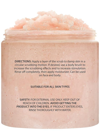 Brooklyn Botany Himalayan Salt & Stem Cell Body Scrub - Moisturizing and Exfoliating Body, Face, Hand, Foot Scrub - Fights Stretch Marks, Fine Lines, Wrinkles - Great Gifts for Women & Men - 10 oz