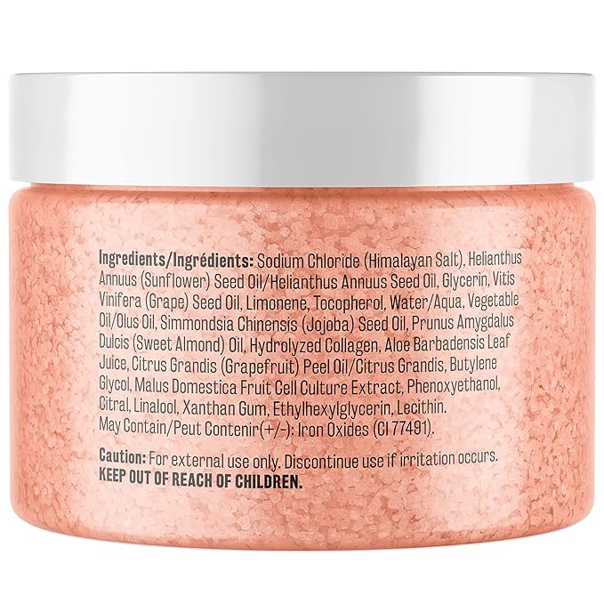 Himalayan Salt Scrub, Face, Foot, and Body Exfoliator with Collagen and Stem Cells Exfoliating Scrub for Toning, Cellulite, and Skin Care by M3 Naturals (Pack of 2)