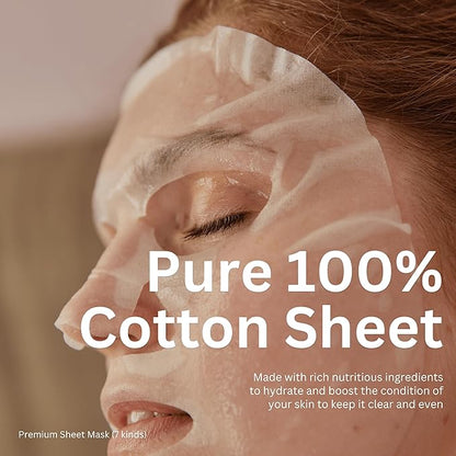 10 Bundle and Ginseng Korean Face Sheet Mask- Revitalizing, Firming Soothing, Skin Care for All Skin Types (15Pack)