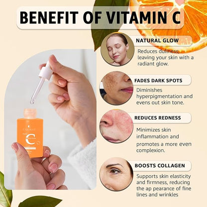 Vitamin C 15% Brightening Serum – Anti-Aging Treatment with Niacinamide, Vitamin E, and Hyaluronic Acid for Dark Spots, Fine Lines, and Skin Repair. Hydrating Serum for Radiant Skin