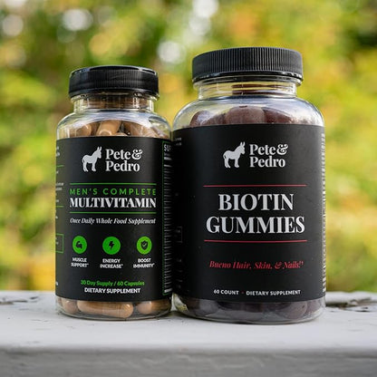 Pete & Pedro BIOTIN Gummies for Hair, Skin & Nails Growth for Women & Men |Hair Grow Supplement for Stronger Skin, & Nails | Cherry Biotin Gummy 5000mcg Per Serving | Seen on Shark Tank, 60 Count