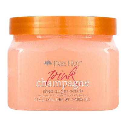 Tree Hut Pink Champagne Shea Sugar Scrub | Exfoliating Body Scrub Removes Dead, Dry Skin for a Soft & Hydrated Feel | Nourishing Essential Body Care | 18 fl oz.