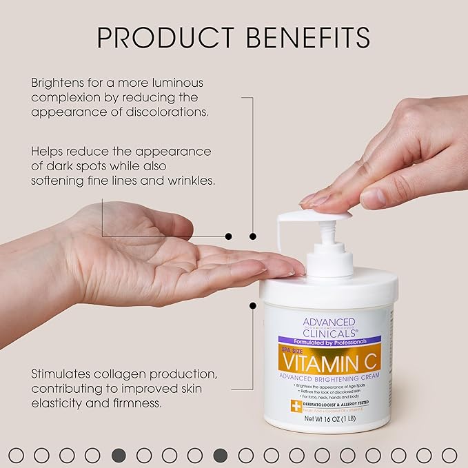 Advanced Clinicals Vitamin C Brightening Cream + Puffy Under Eye Brightening Serum Set