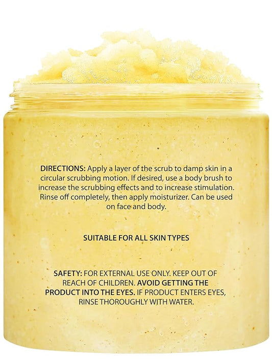 Brooklyn Botany Dead Sea Salt and Sweet Orange Body Scrub - Moisturizing and Exfoliating Body, Face, Hand, Foot Scrub - Fights Stretch Marks, Fine Lines, Wrinkles - Great Gifts for Women & Men - 10 oz