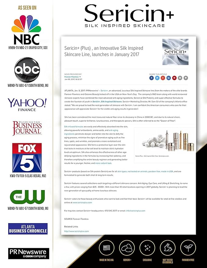 Sericin Plus Reviving Eye Serum - Delivers Immediate Results. Minimizes Wrinkles, Fine Lines, Puffiness, Crow's Feet. Nourishing and Hydrating Eye Serum with SILK.