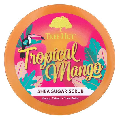 Tree Hut Shea Sugar Scrub Tropical Mango, 18oz, Ultra Hydrating and Exfoliating Scrub for Nourishing Essential Body Care