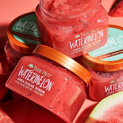 Tree Hut Watermelon Shea Sugar Scrub | Exfoliating Body Scrub Removes Dead, Dry Skin for a Soft & Hydrated Feel | Nourishing Essential Body Care | 18 fl oz.