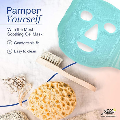 Facial Mask Get Rid of Puffy Eyes Migraine Relief, Sleeping, Travel Therapeutic Hot Cold Compress Pack Gel Beads, Spa Therapy Wrap for Sinus Face Puffiness Headaches Gel Mask