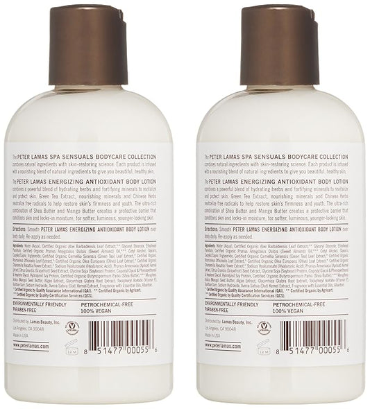 Peter Lamas Spa Sensuals Energizing Antioxidant Body Lotion, 8 fl oz (Pack of 2)
