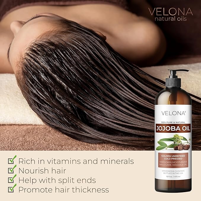 Jojoba Oil - 8 Fl Oz (With Pump) | 100% Pure and Natural | Golden, Unrefined, Cold Pressed, Hexane Free | Moisturizing Face, Hair, Body, Skin Care
